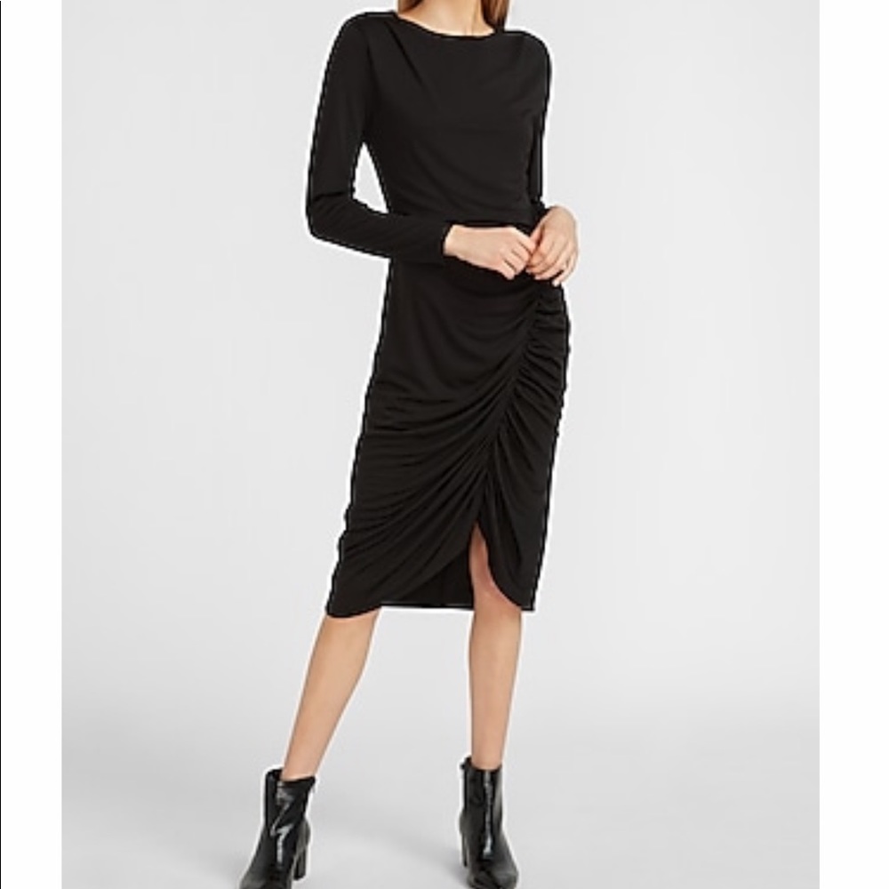 Express Black ruched dress